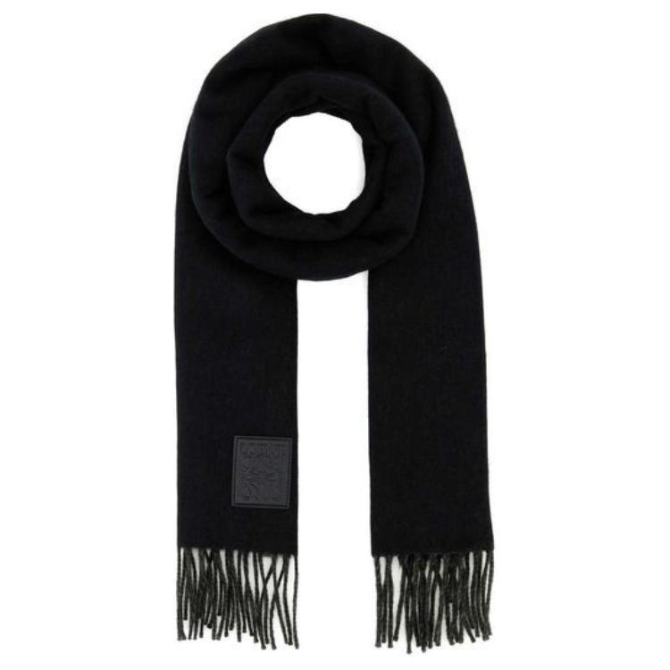 Loewe Loewe Wool Knit Scarves Men's Black