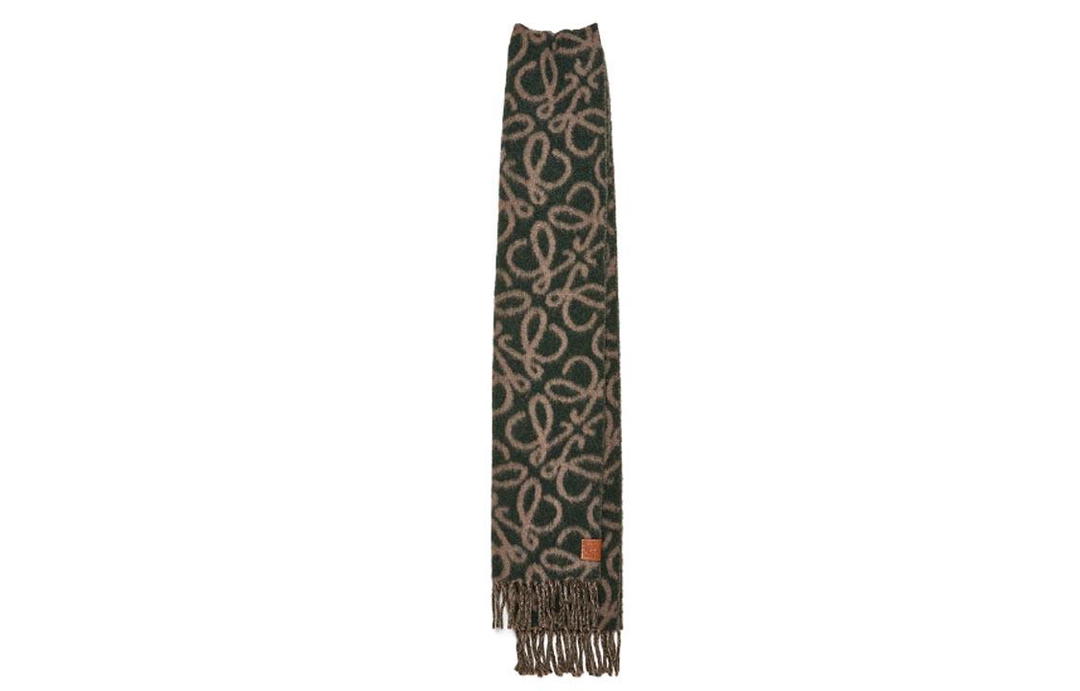 Loewe Loewe Knit Scarves Unisex Brown Green