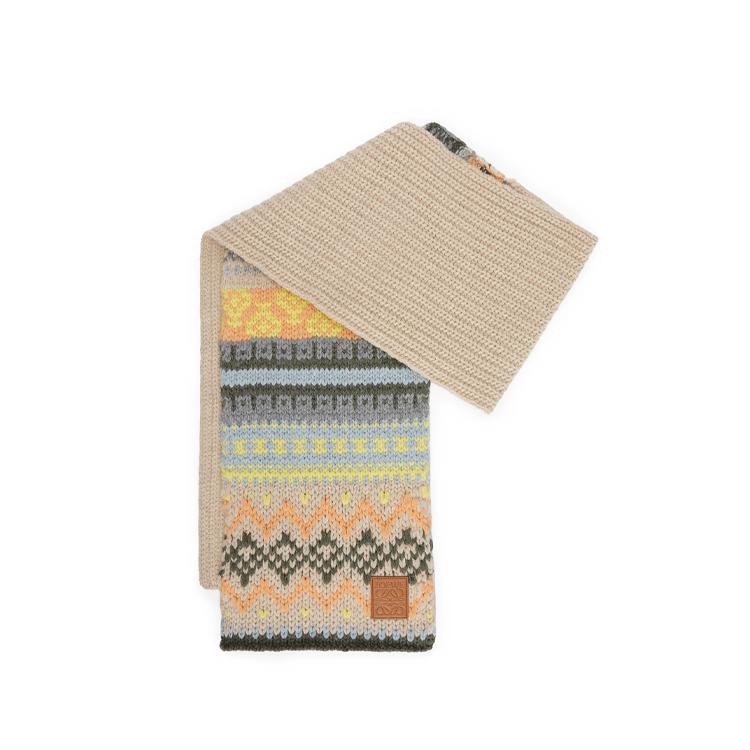 Loewe Loewe Wool Knit Scarves Unisex Multicolor
