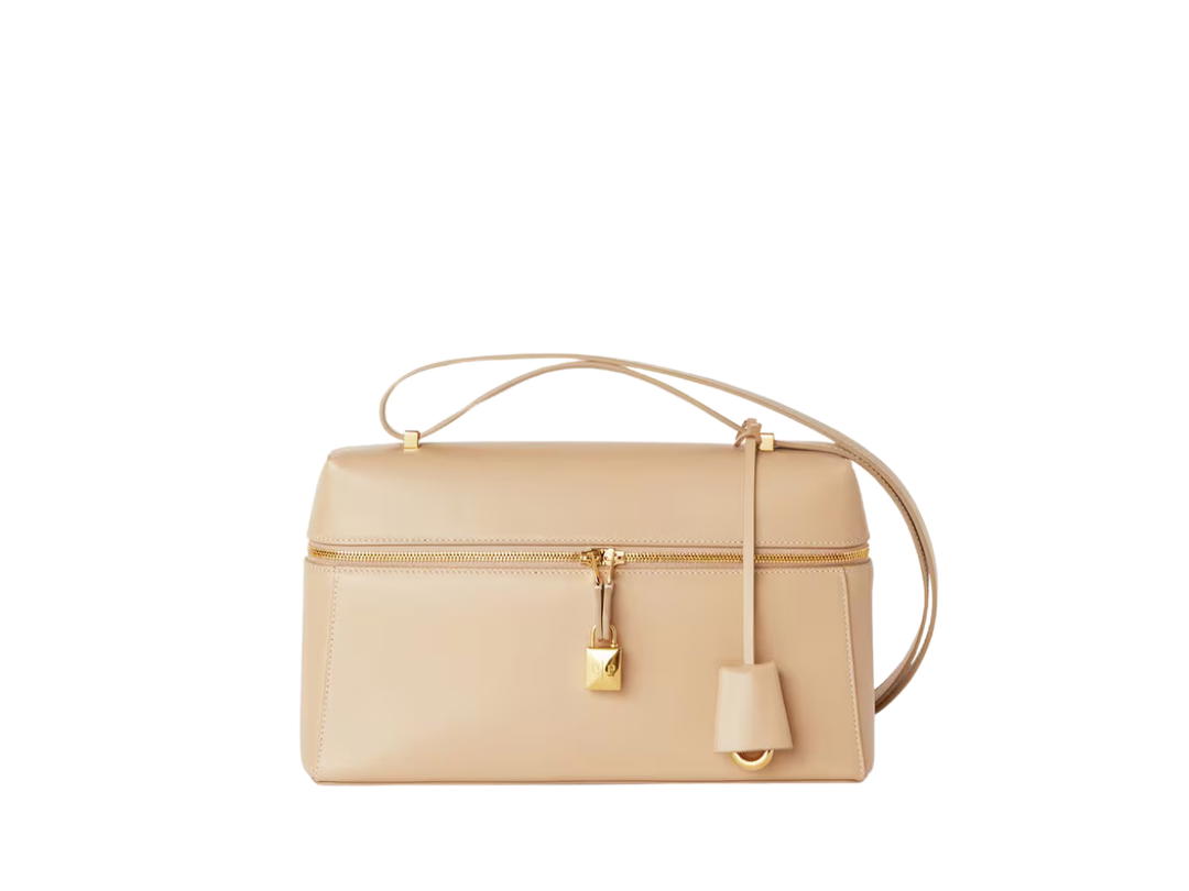 Loro Piana Loro Piana Extra Bag L27 In Light Mastic Smooth Calfskin With Gold Hardware