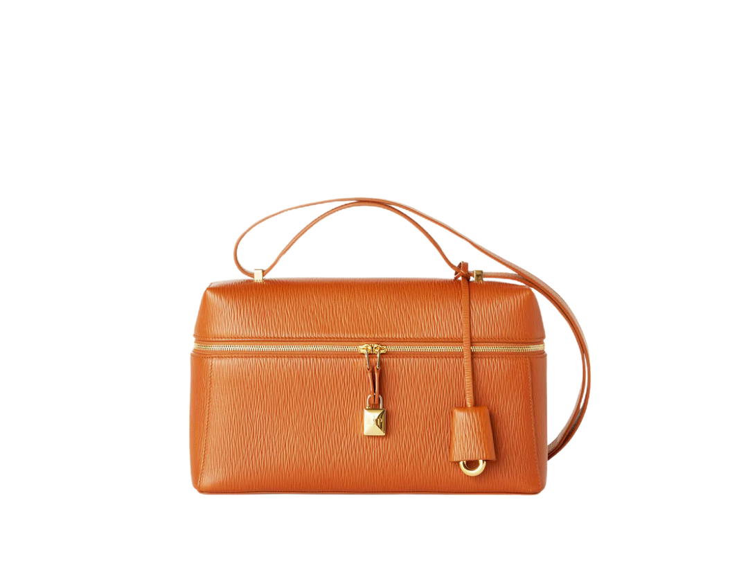 Loro Piana Loro Piana Extra Bag L27 In Warm Tan Calfskin With Gold Hardware