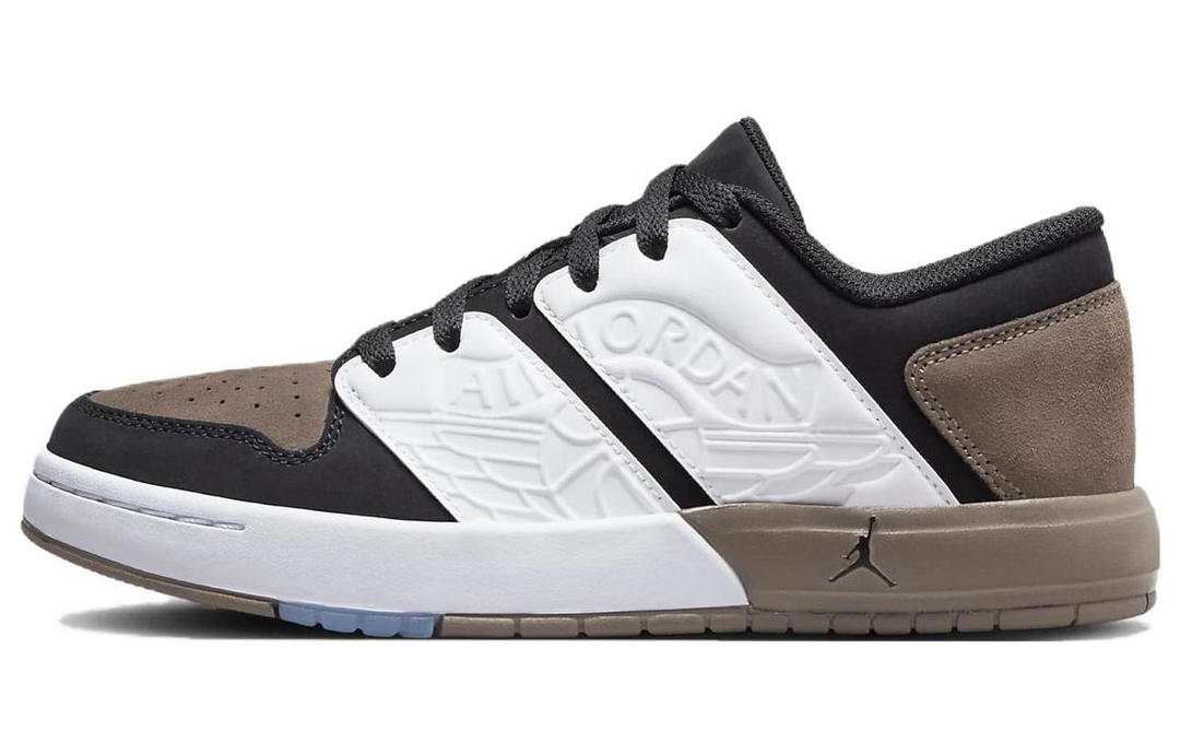 Jordan Jordan Nu Retro 1 Anti Slip Wear Resistant Low Top Kids Lifestyle Shoes Black WHITE BROWN Teenagers