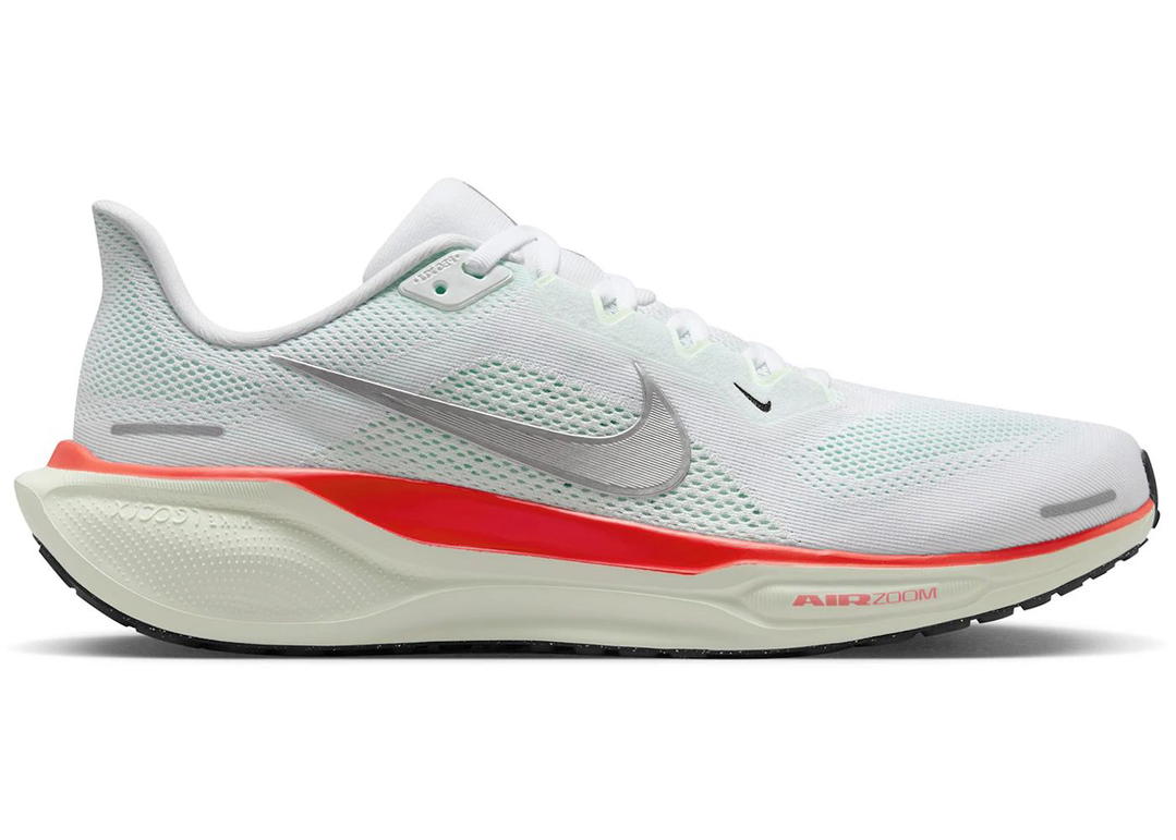 Nike Nike Air Zoom Pegasus 41 White Barely Green Bright Crimson Metallic Silver
