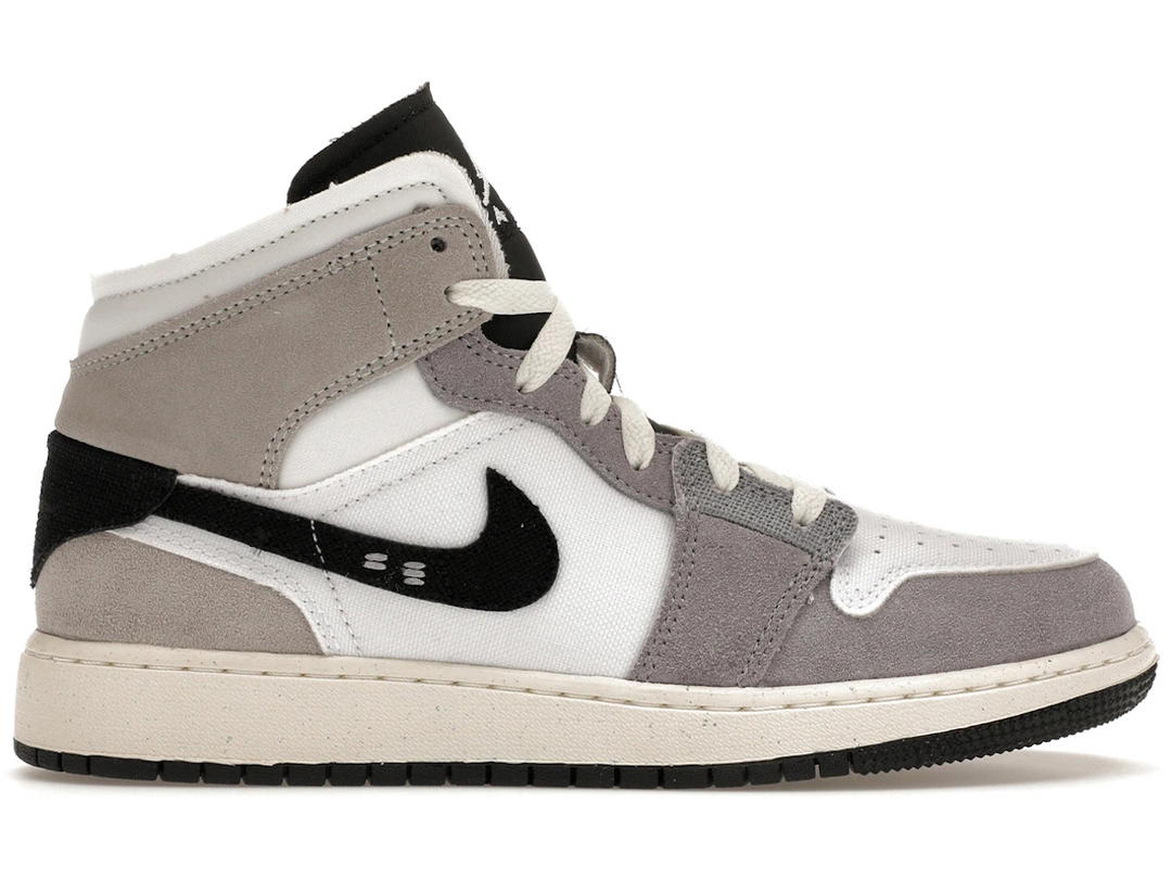 Jordan Jordan 1 Mid SE Craft White Cement Grey Black (GS)