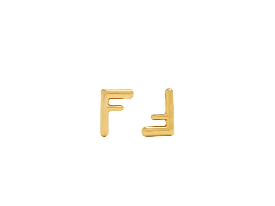 Fendi Fendi Small Ff Earrings In 18k Gold-Plated Brass