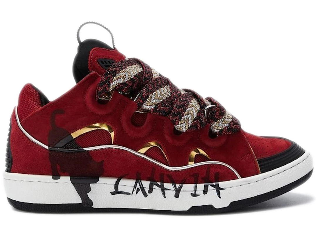 Lanvin Lanvin Curb Sneakers Red Gold