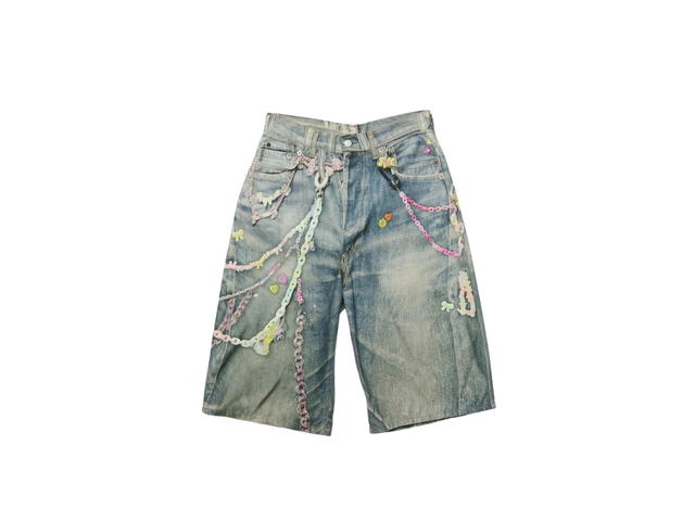 Acne Studios Acne Studios Denim Shorts Loose Fit Mid Blue - view 1