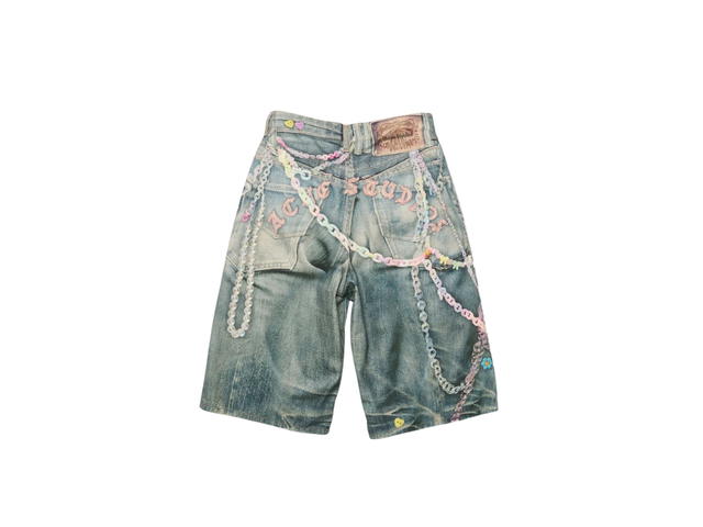 Acne Studios Acne Studios Denim Shorts Loose Fit Mid Blue - view 2