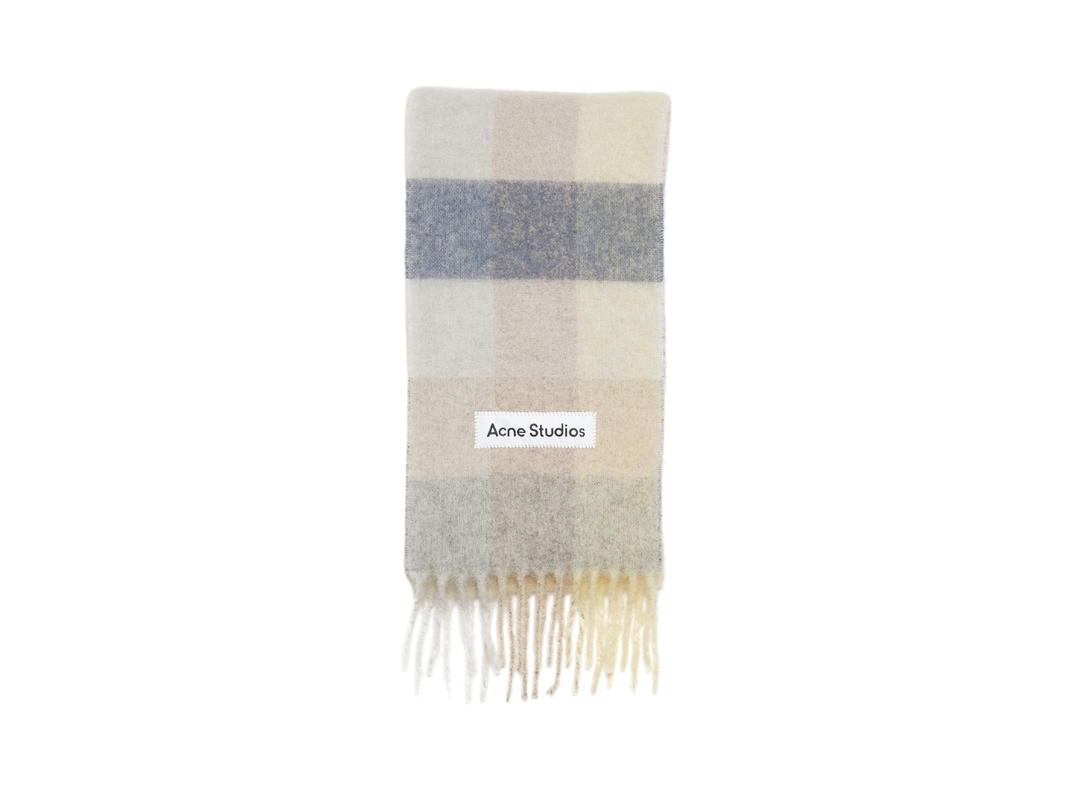 Acne Studios Acne Studios Mohair Checked Scarf Vanilla