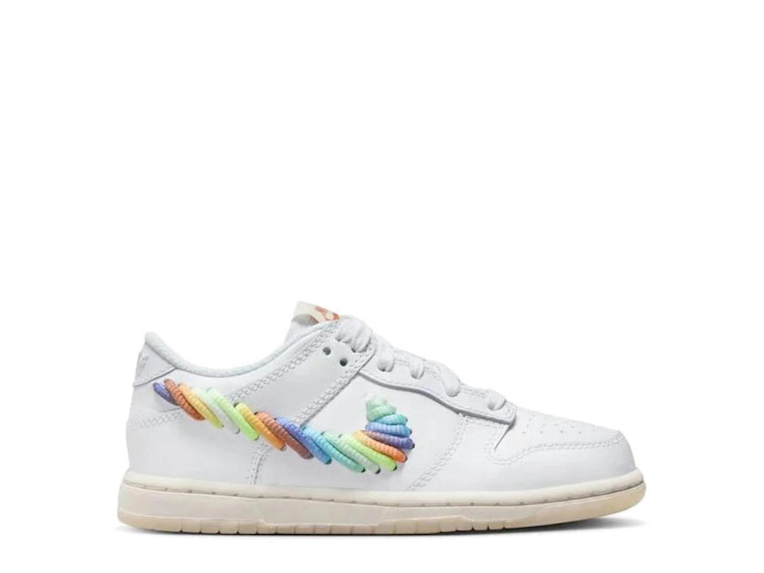 Nike Nike Dunk Low SE Rainbow Lace Swoosh White (PS)