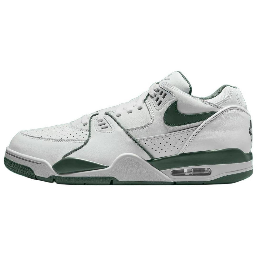 Nike Nike Air Flight 89 Anti Slip Wear Resistant Low Top Vintage Basketball Shoes Unisex White Green