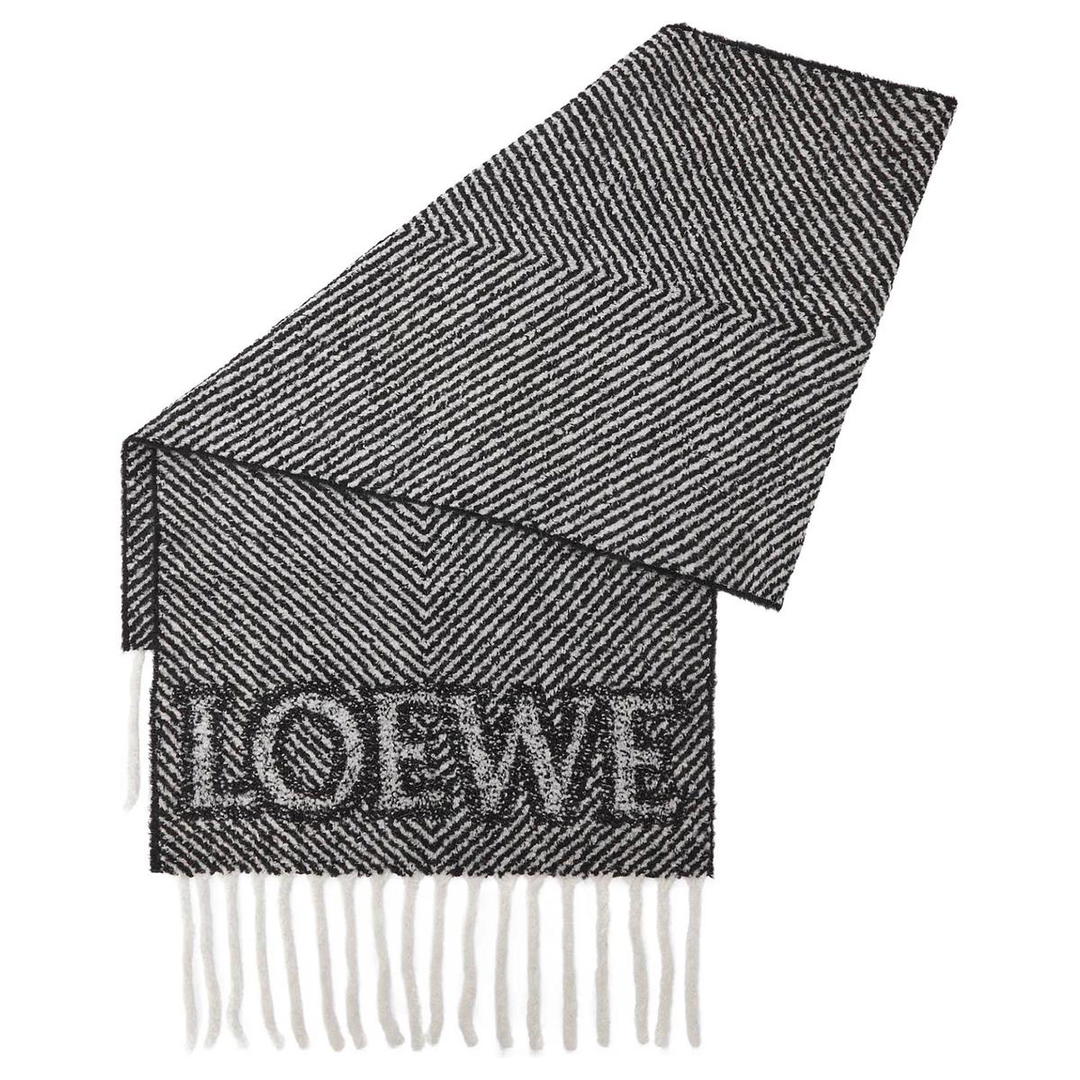 Loewe Loewe Wool Knit Scarves Unisex Black