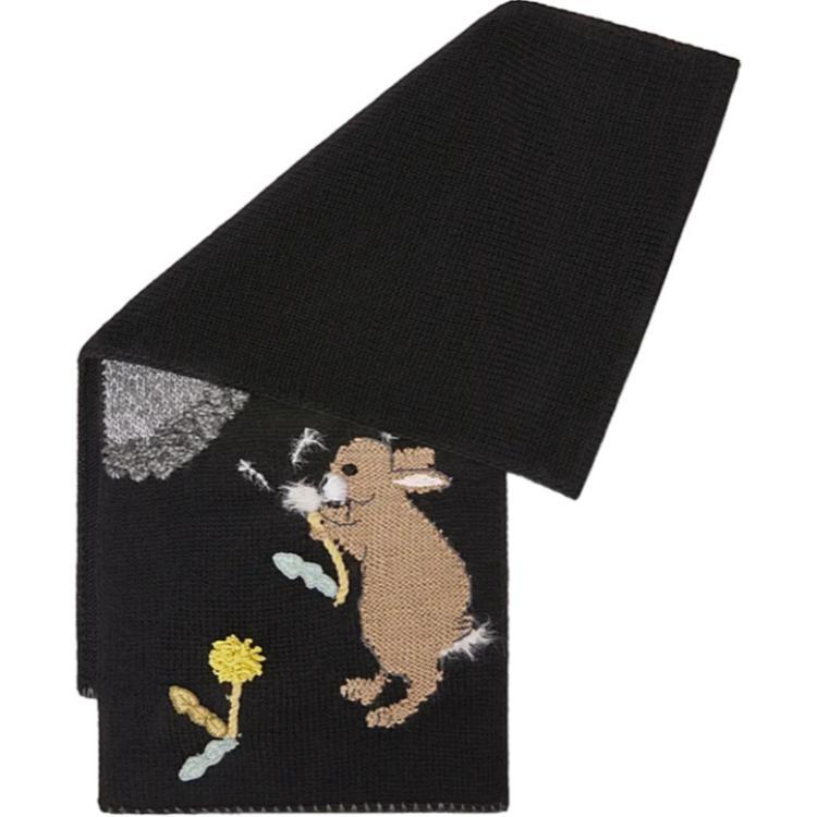 Loewe Loewe Wool Knit Scarves Women's Black