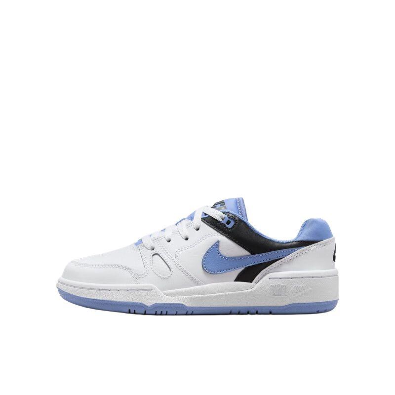Nike Nike Full Force Anti Slip Wear Resistant Low Top Kids' Skateboarding Shoes White Blue Black Teenagers