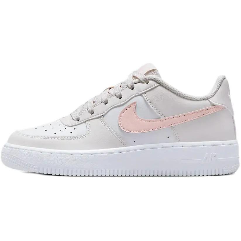 Nike Nike Air Force 1 Anti Slip Wear Resistant Low Top Kids' Skateboarding Shoes Gray/White/Pink Teenagers
