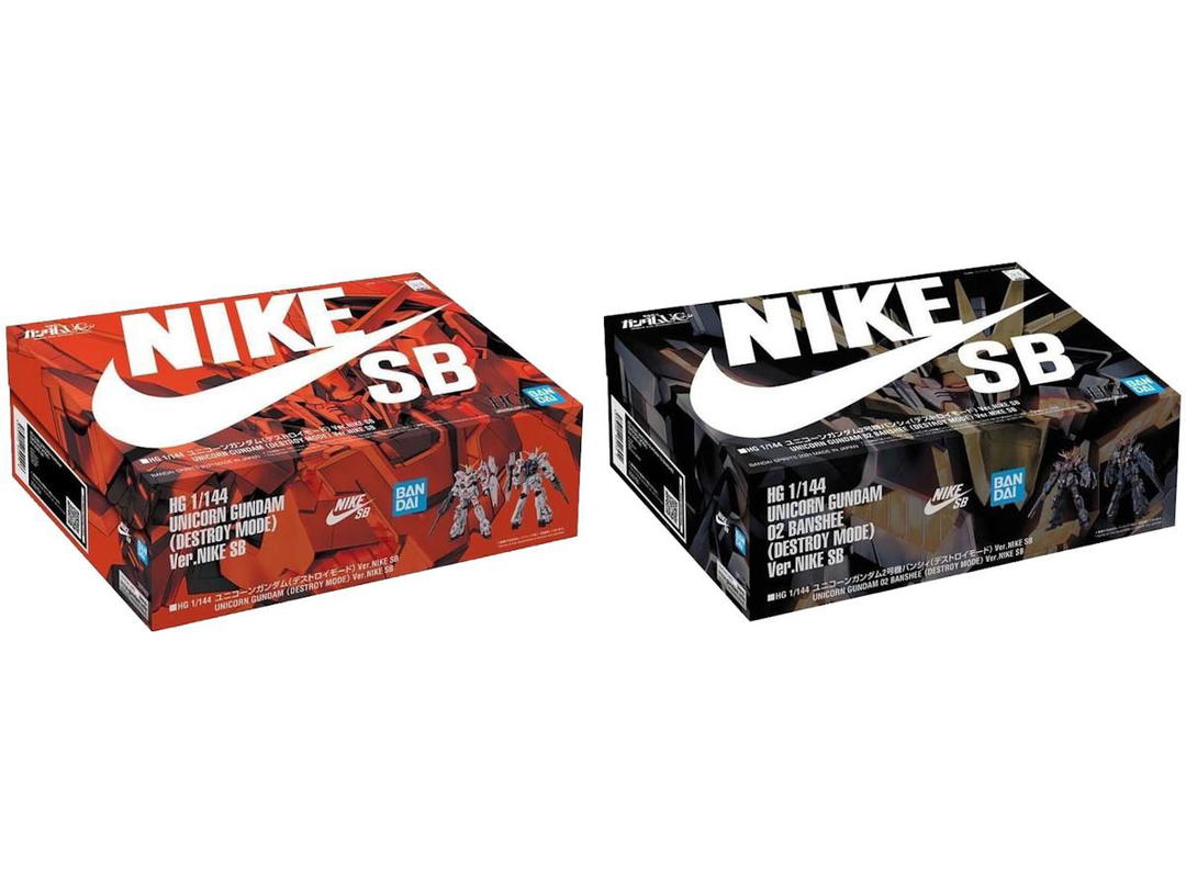 Bandai Bandai Gundam x Nike SB Unicorn (Destroy Mode) (1/144 Scale) Model Kit Action Figure Set