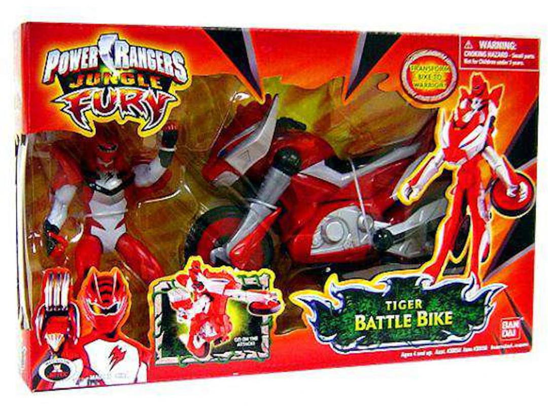 Bandai Bandai America Power Rangers Jungle Fury Tiger Battle Bike Action Figure Set