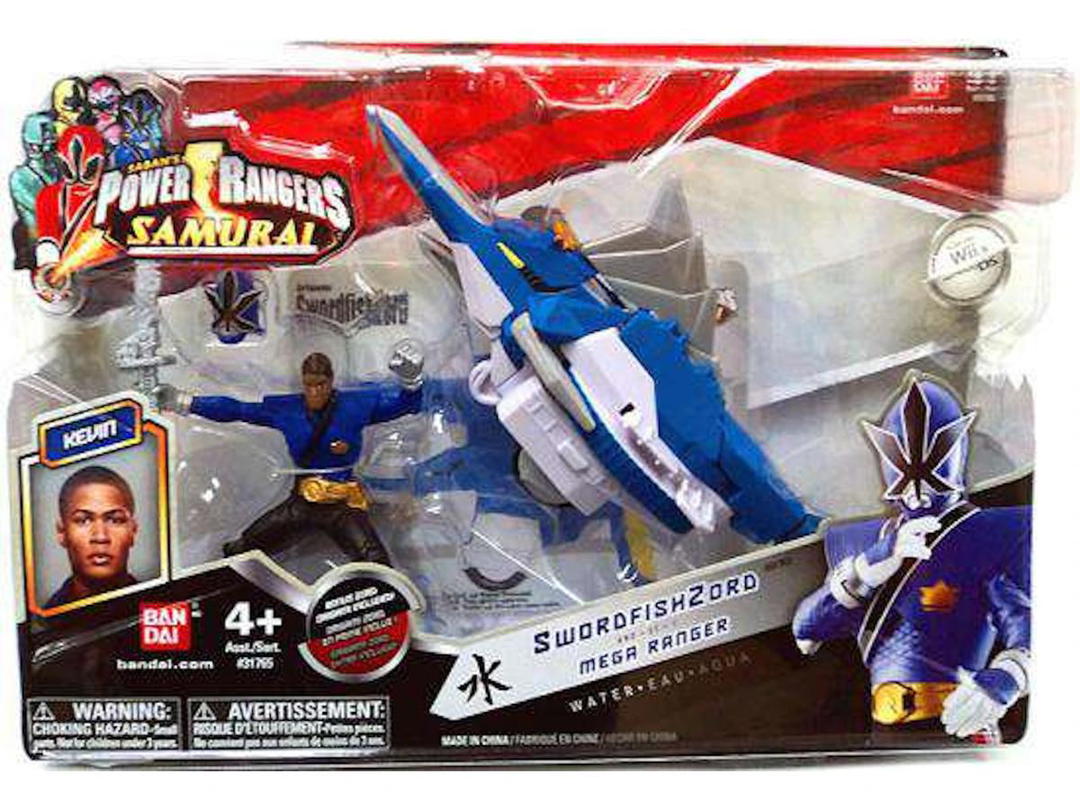 Bandai Bandai America Power Rangers Samurai SwordfishZord & Mega Blue Ranger Kevin Water Action Figure