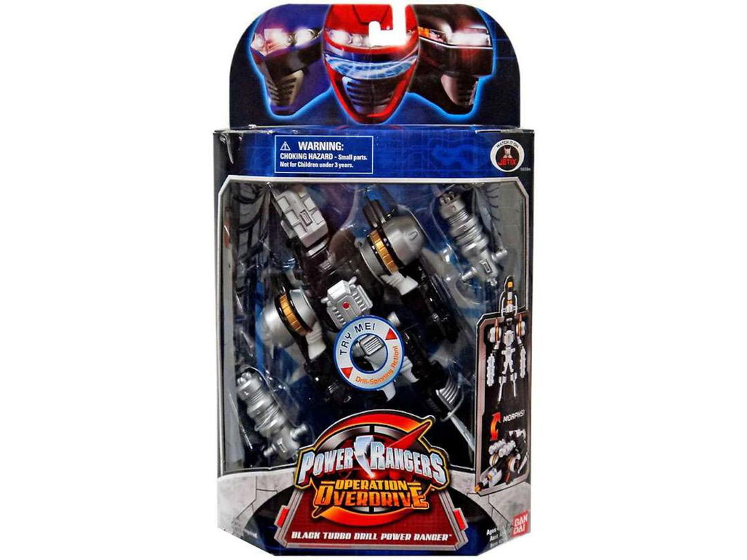 Bandai Bandai America Power Rangers Operation Overdrive Black Turbo Drill Power Ranger Action Figure