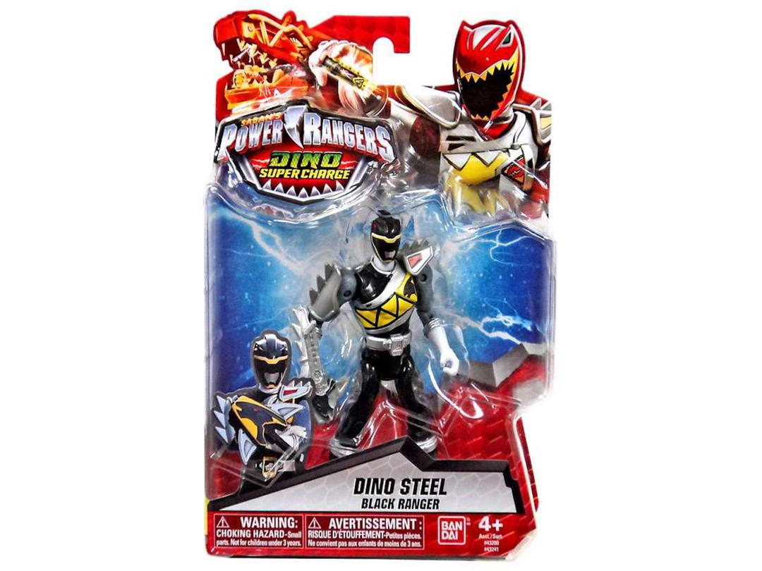 Bandai Bandai America Power Rangers Dino Super Charge Dino Steel Black Ranger Action Figure