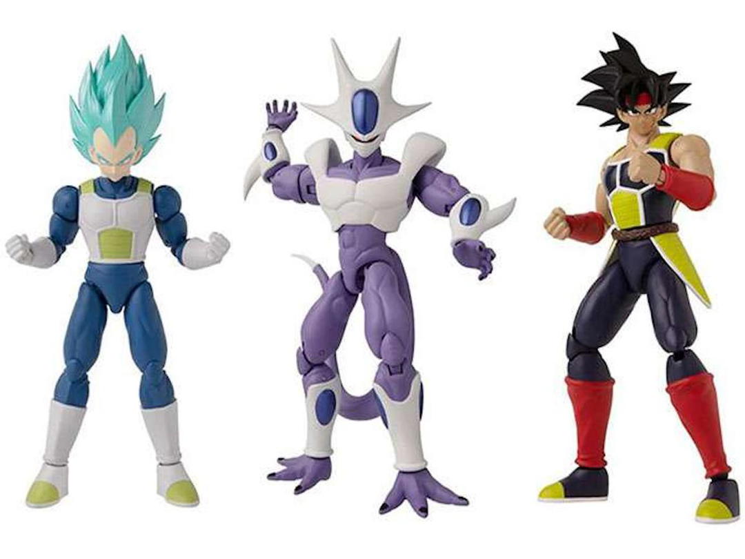 Bandai Bandai America Dragon Ball Dragon Stars Series 16 Final Form Cooler, Bardock & Super Saiyan Blue Vegeta V2 Action Figure (Set of 3)