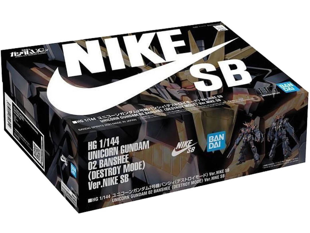 Bandai Bandai Gundam x Nike SB Unicorn 02 Banshee (Destroy Mode) (1/144 Scale) HG Model Kit Action Figure