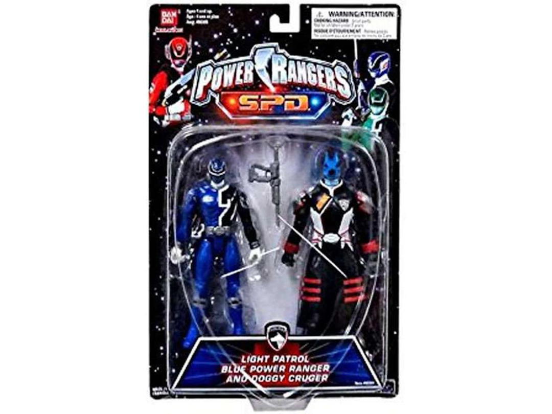 Bandai Bandai America Power Rangers SPD Light Patrol Blue Power Ranger and Doggy Cruger Action Figure 2-Pack