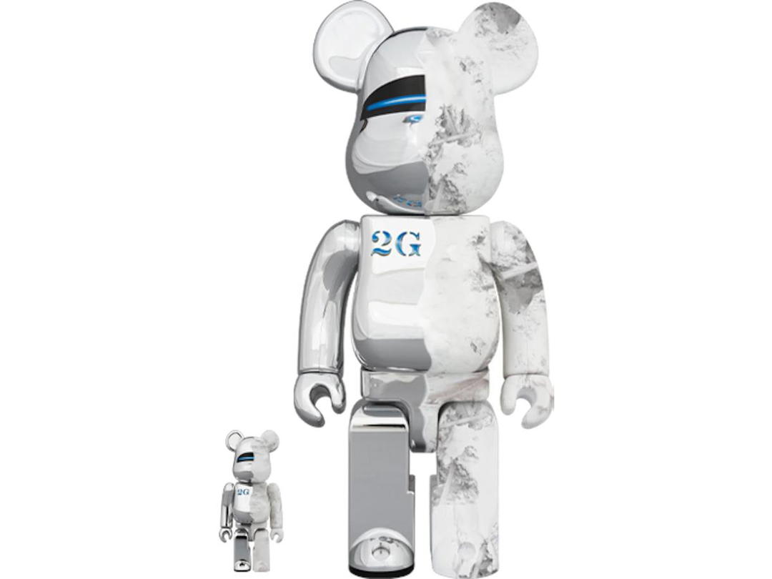 Bearbrick Bearbrick SORAYAMA x Daniel Arsham 100% & 400% Set Silver