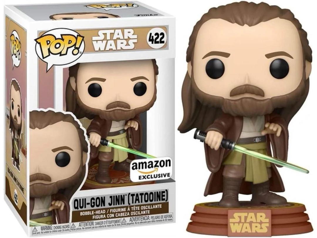 Funko Funko Pop! Star Wars Qui-Gon Jinn (Tatooine) Amazon Exclusive Bobble-Head Figure #422
