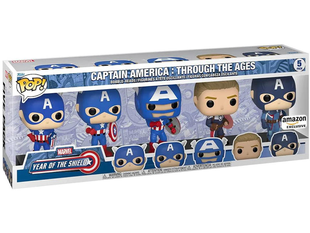 Funko Funko Pop! Marvel Year Of The Shield Captain America: Through The Ages Amazon Exclusive 5-Pack