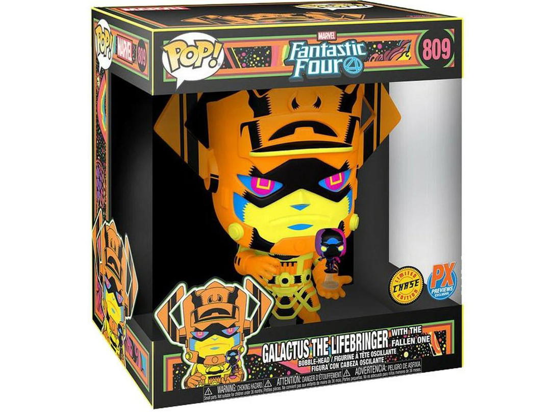 Funko Funko Pop! Marvel Fantastic Four Black Light Galactus The Lifebringer With The Fallen One Previews Exclusive Chase Edition 10 Inch Figure #809