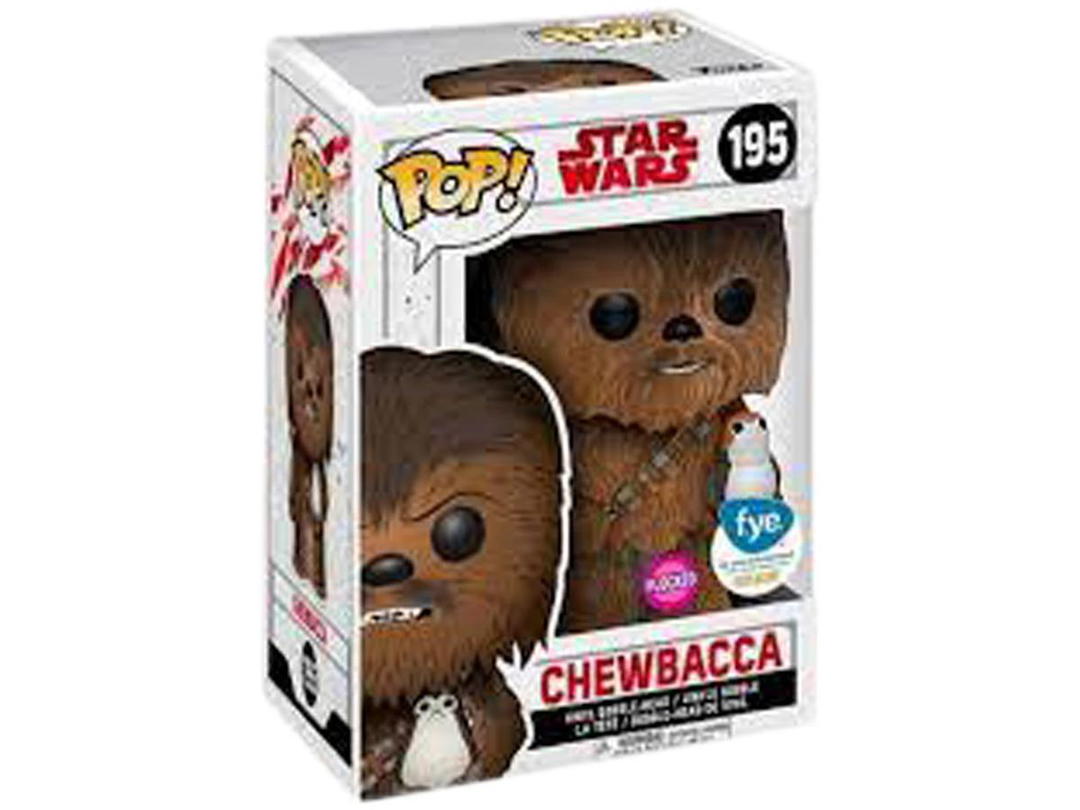 Funko Funko Pop! Star Wars The Last Jedi Chewbacca with Porg Flocked FYE Exclusive Bobble-Head #195
