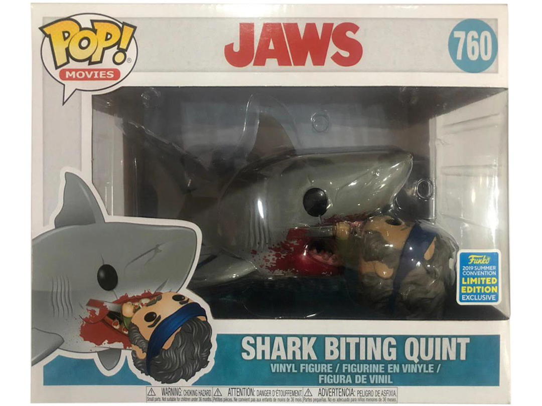 Funko Funko Pop! Movies Jaws Shark Biting Quint Summer Convention Exclusive 6 inch Figure #760