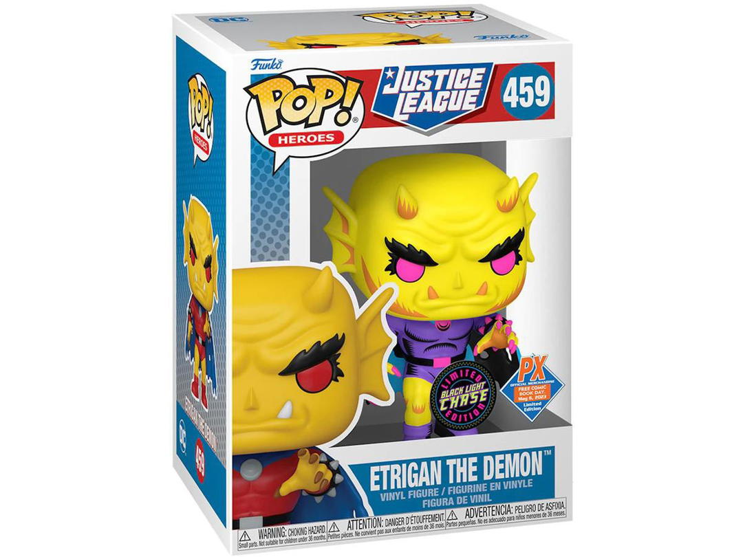 Funko Funko Pop! Heroes Justice League Etrigan the Demon PX Previews Free Comic Book Day Exclusive Black Light Chase Edition Figure #459