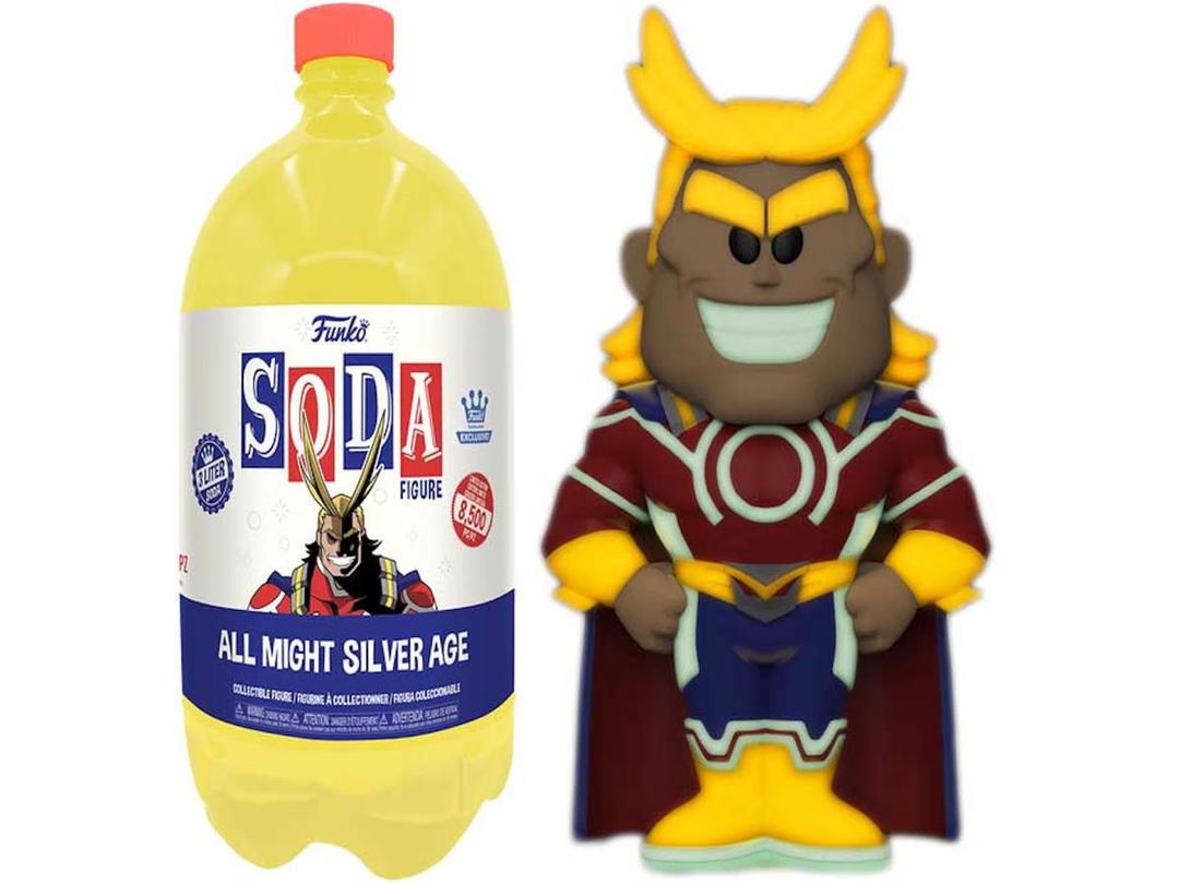 Funko Funko Soda 3 Liter My Hero Academia All Might Silver Age Funko Shop Exclusive Open Bottle Chase Figure