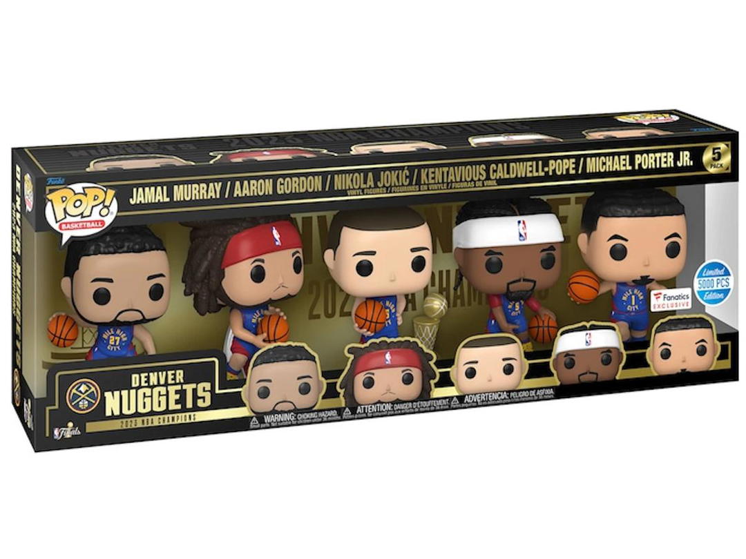 Funko Funko Basketball Denver Nuggets 2023 NBA Finals Champions with Trophy Fanatics Exclusive 5 Pack