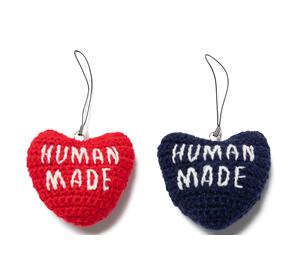 Buy HUMAN MADE Crocheted Heart Keychain Red Navy at Sasom – Authentic and Ready to Ship