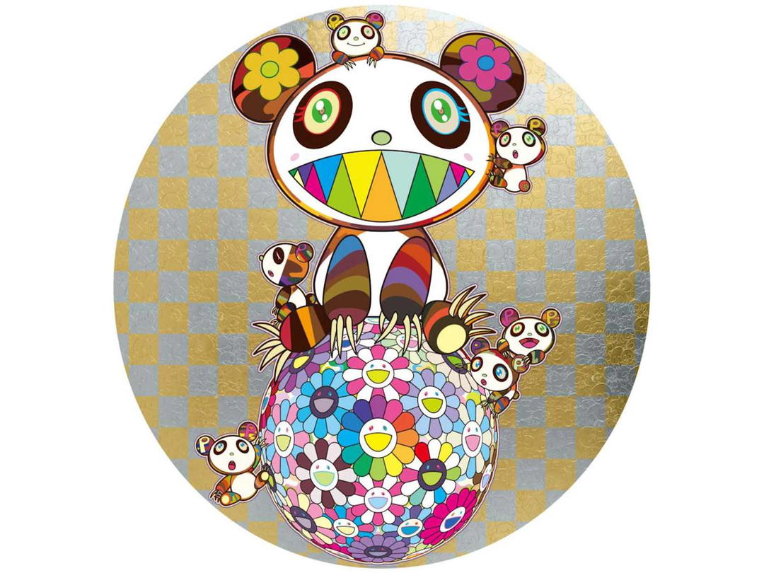 Takashi Murakami Takashi Murakami Panda and Panda Cubs and Flower Ball Print Gold (Signed, Edition of 300)