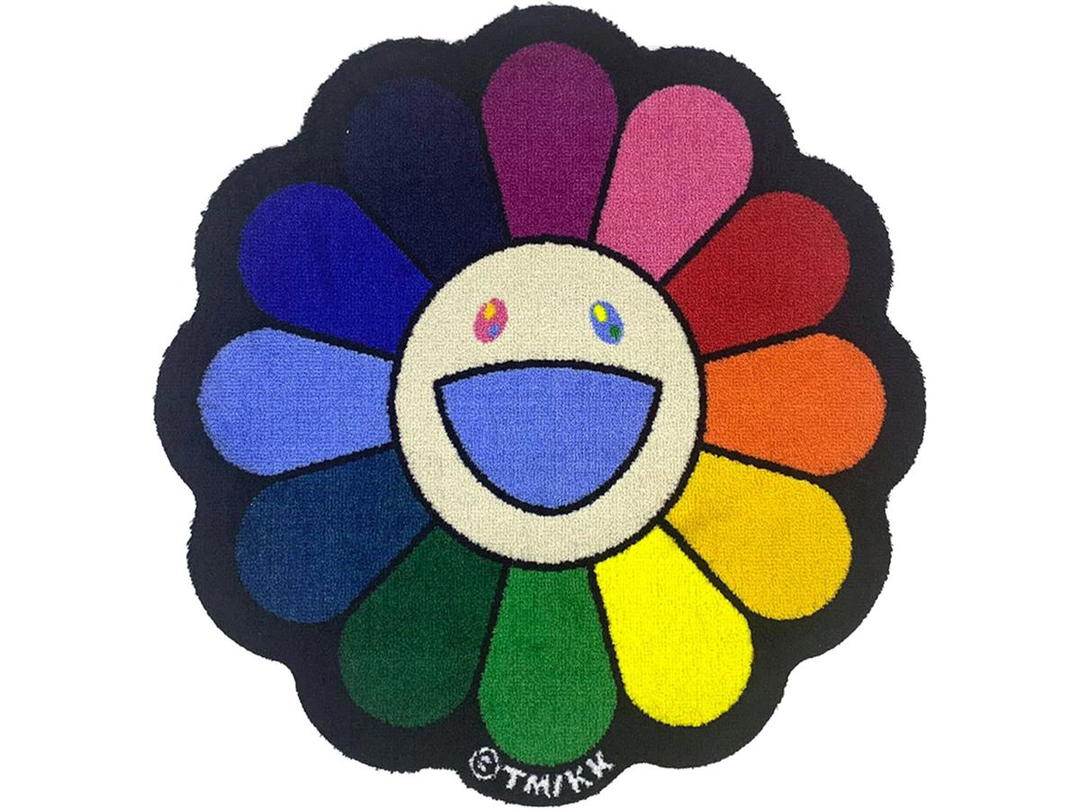 Takashi Murakami Takashi Murakami Flower Floor Mat Rug Rainbow/Ecru Beige