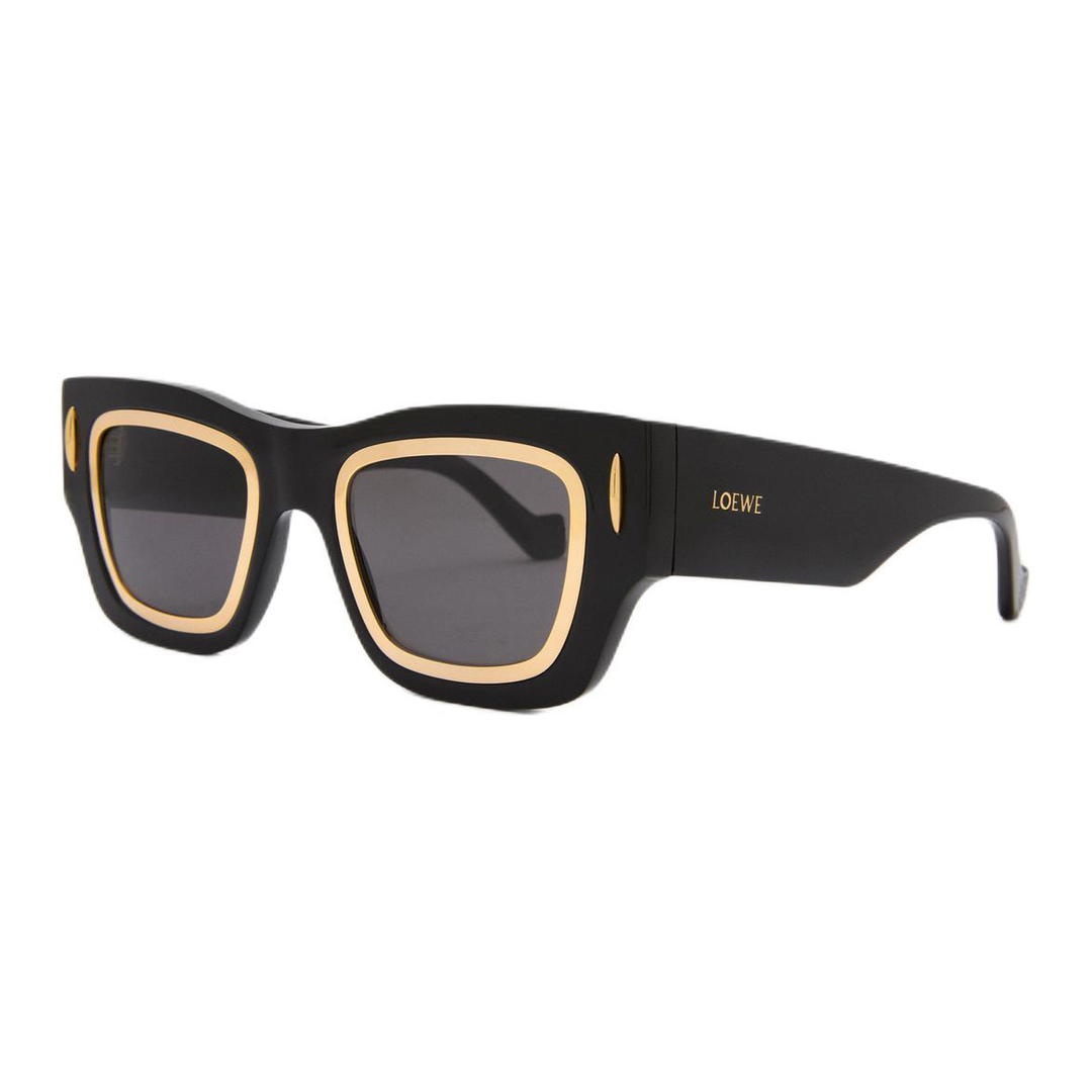 Loewe Loewe Acetate Metal Irregular Shape Sunglasses Men's Black