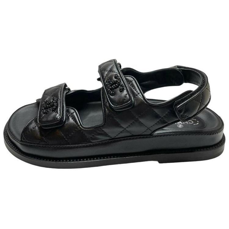 Chanel Chanel One Strap Sandals Women's Black