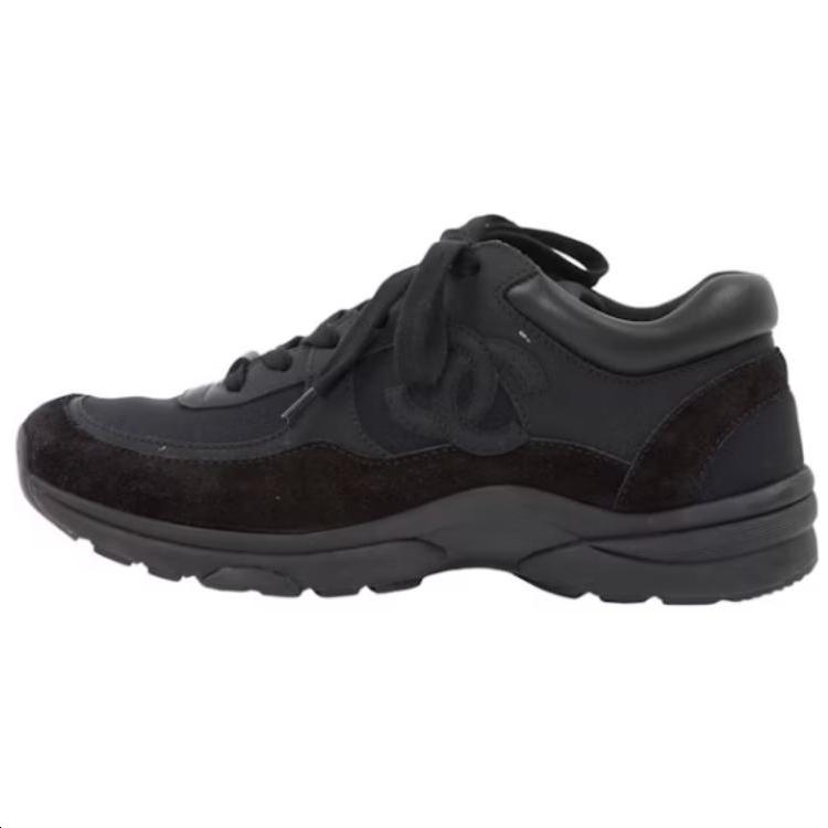 Chanel Chanel Low Top Trainer CC Triple Black Suede