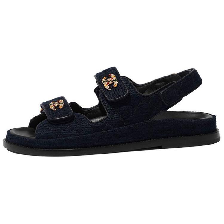 Chanel Chanel Beach Sandals Women's Marine Blue