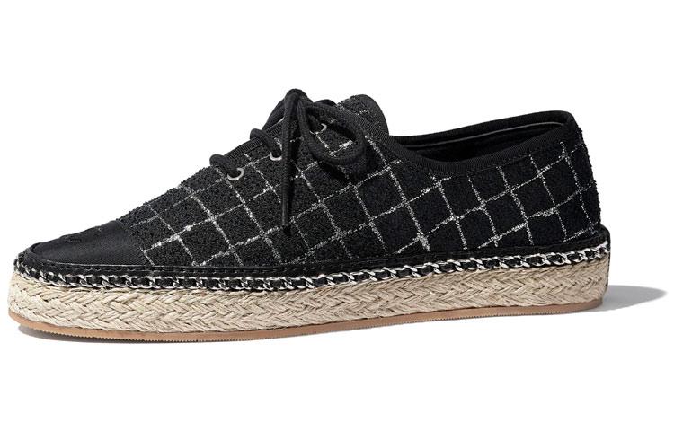Chanel Chanel Espadrilles Women's Low-Top Black/Silver