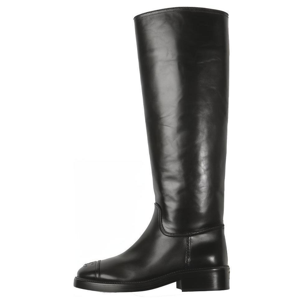 Chanel Chanel Knee-high Boots Women's Black