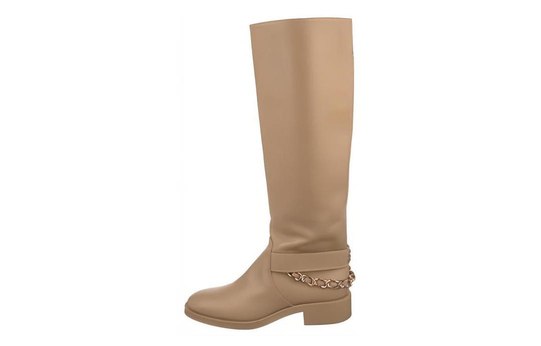 Chanel Chanel Knee high Boots Women's Beige
