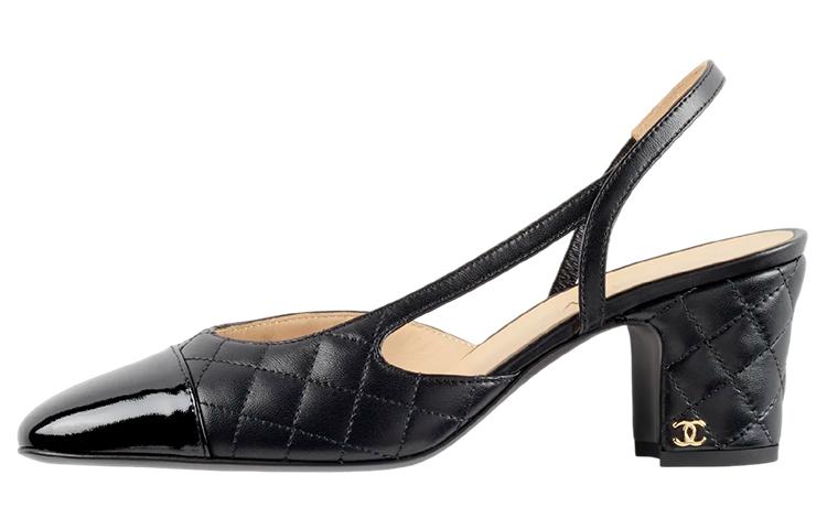 Chanel Chanel Chunky Heel High Heels Women's Black