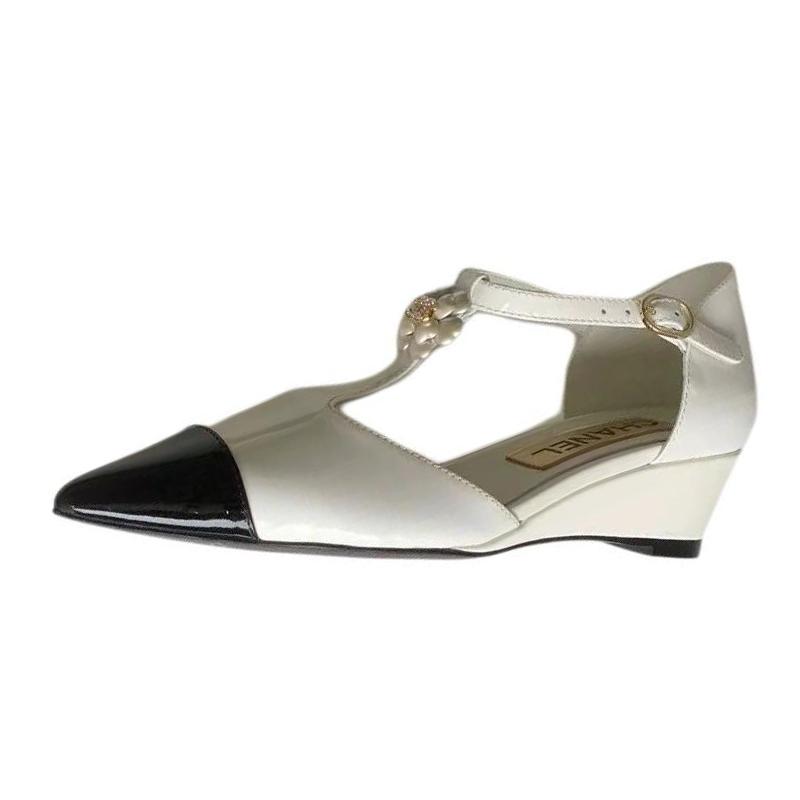 Chanel Chanel Wedge Heel High Heels Women's White