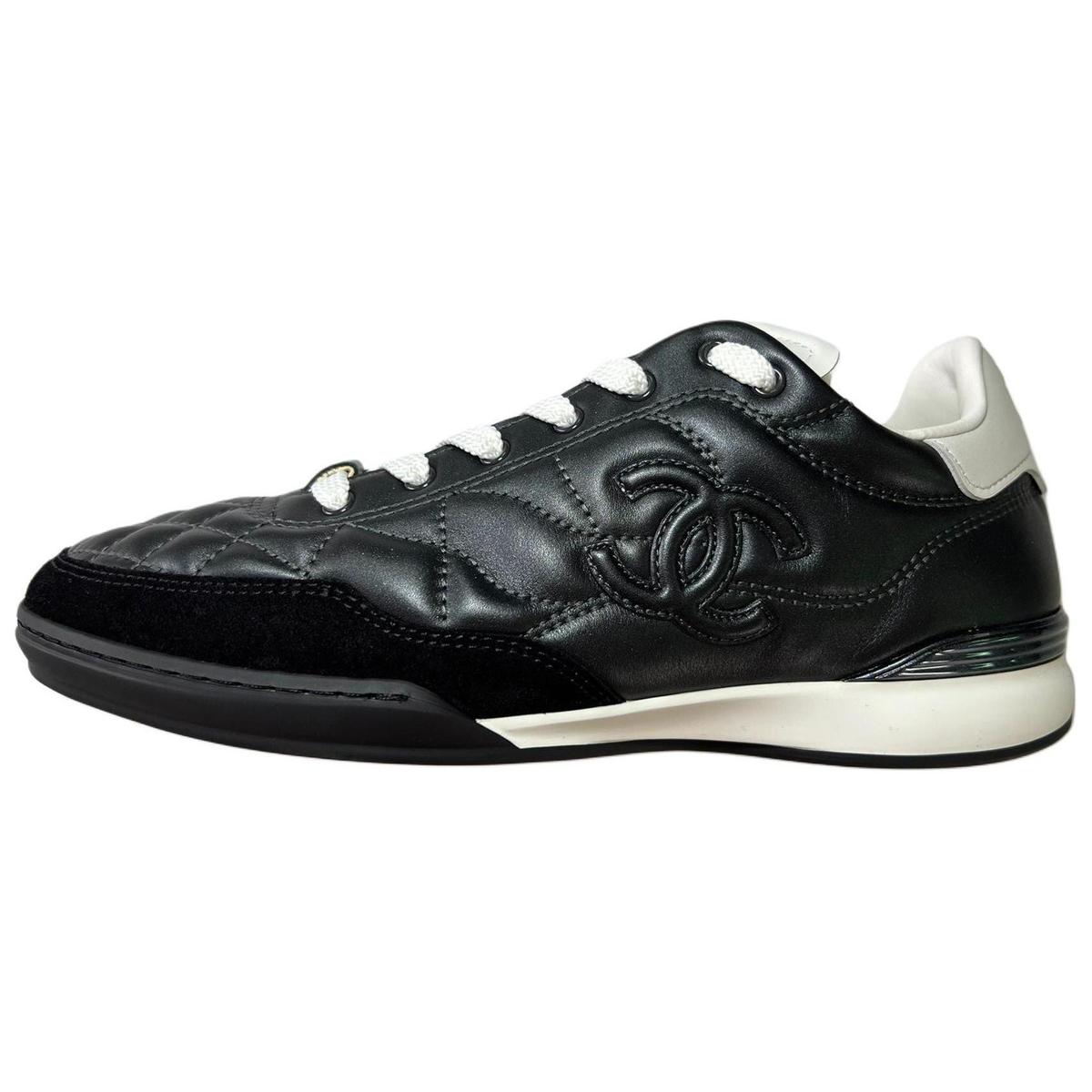 Chanel Chanel 24a Low Top German Army Trainers Casual Shoes Women's Matte Black