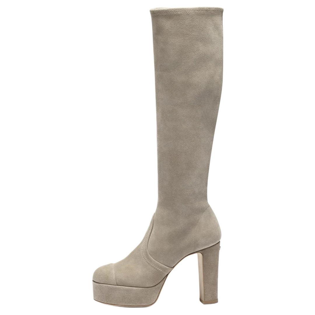 Chanel Chanel Knee high Boots 11cm Women's Beige